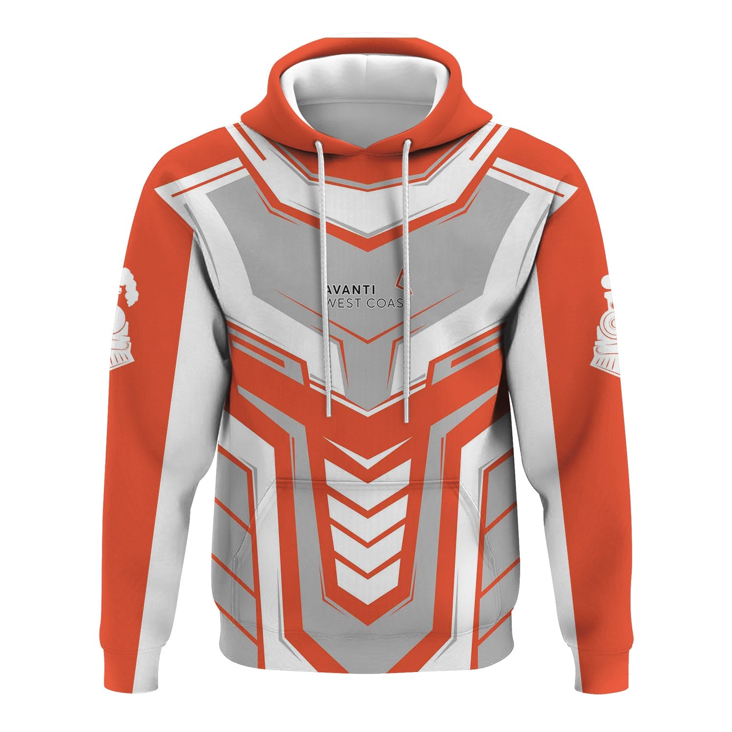 Railspirit Personalized Avanti West Coast Hoodie Armor-Inspired Design Train Zip Up Hoodie All Over Print