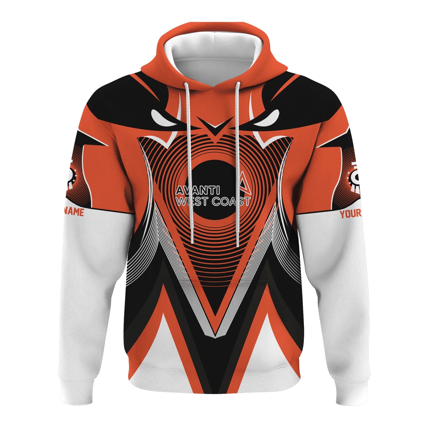 Railspirit Personalized Avanti West Coast Hoodie Vibrant Graphic Pattern Zip Up Hoodie For Train Enthusiasts