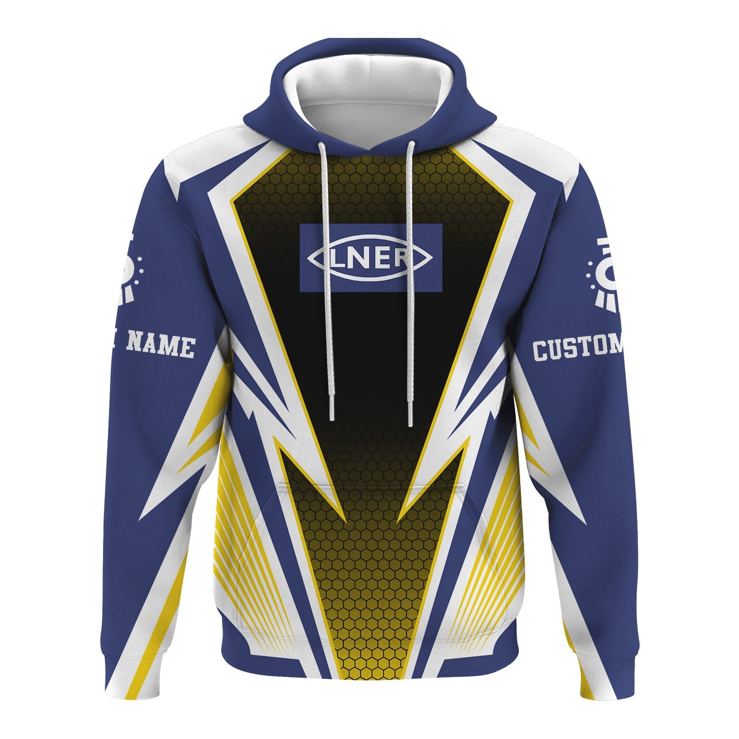 Railspirit Personalized London and North Eastern Railway Hoodie Lightning Graphic Style Zip Up Hoodie Gift Idea For Train Lover