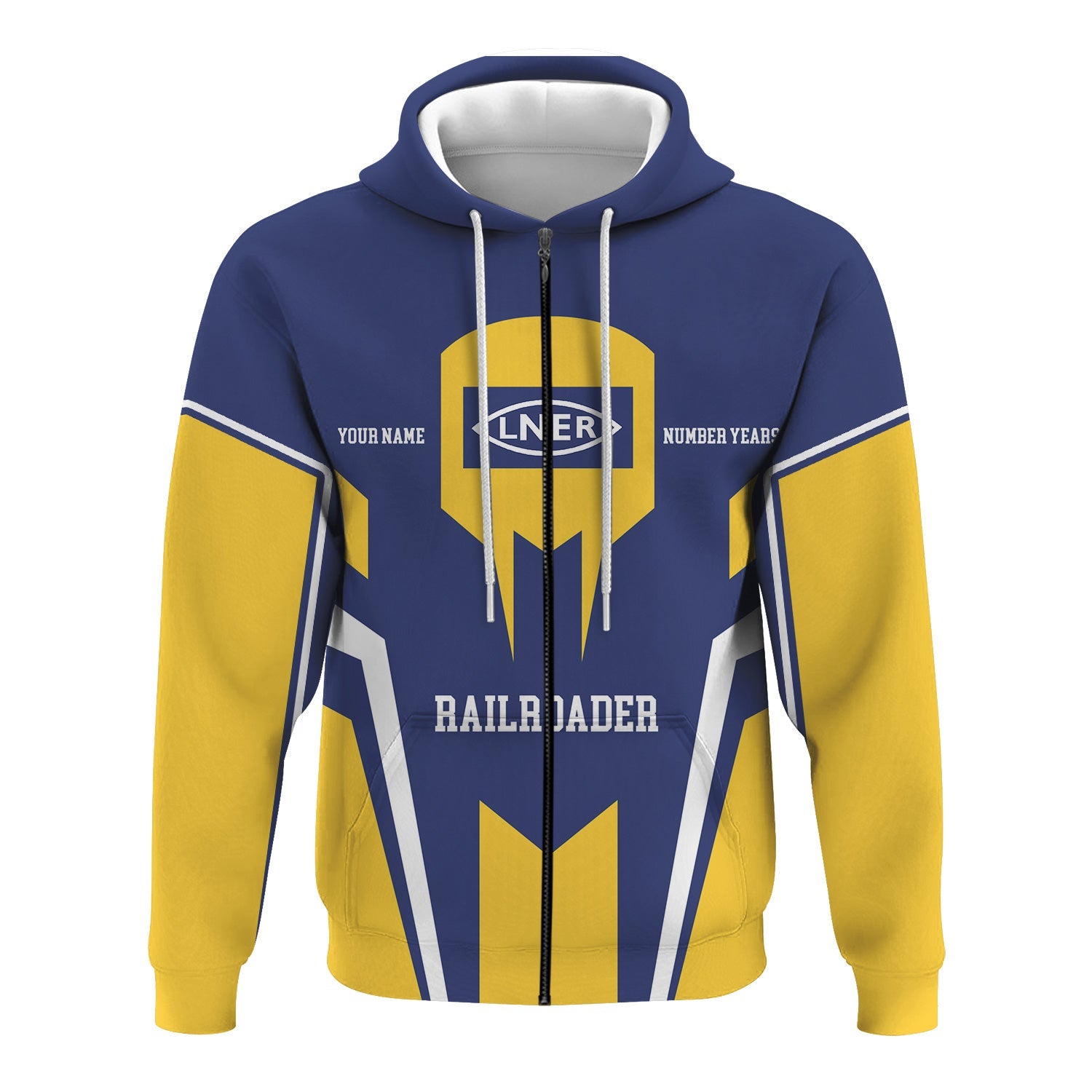 Railspirit Personalized London and North Eastern Railway Hoodie Custom Year Railroader Zip Up Hoodie Gift Idea For Train Lover