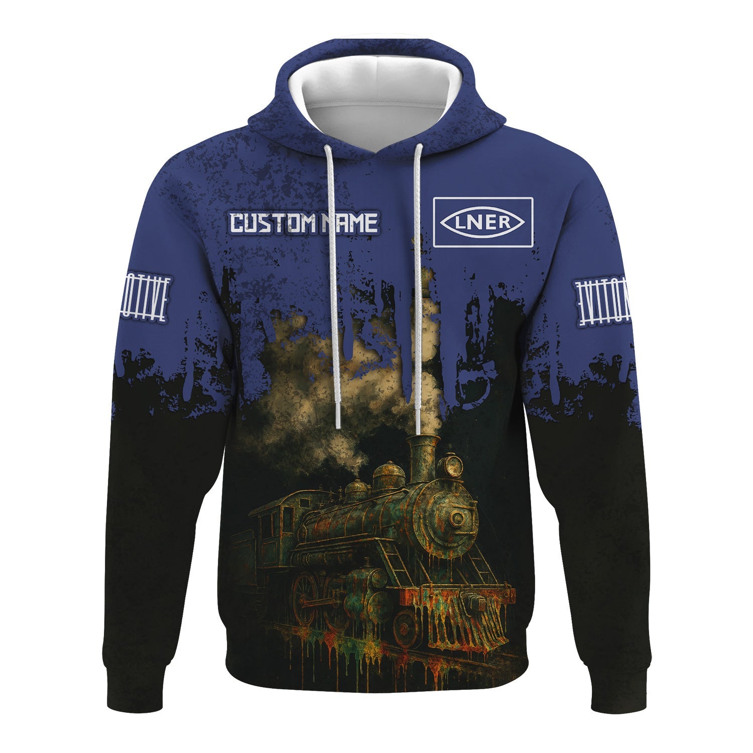 Railspirit Personalized London and North Eastern Railway Hoodie Vintage Train Art Style Zip Up Hoodie For Locomotive Fans