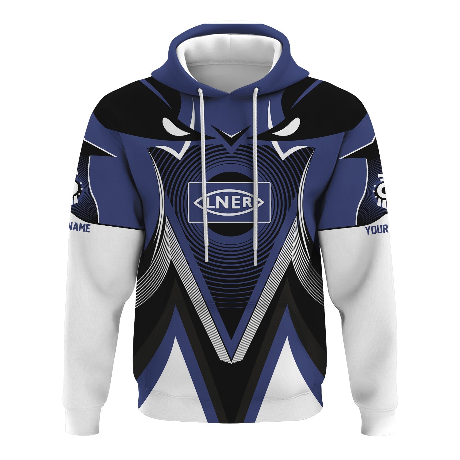 Railspirit Personalized London and North Eastern Railway Hoodie Vibrant Graphic Pattern Zip Up Hoodie For Train Enthusiasts