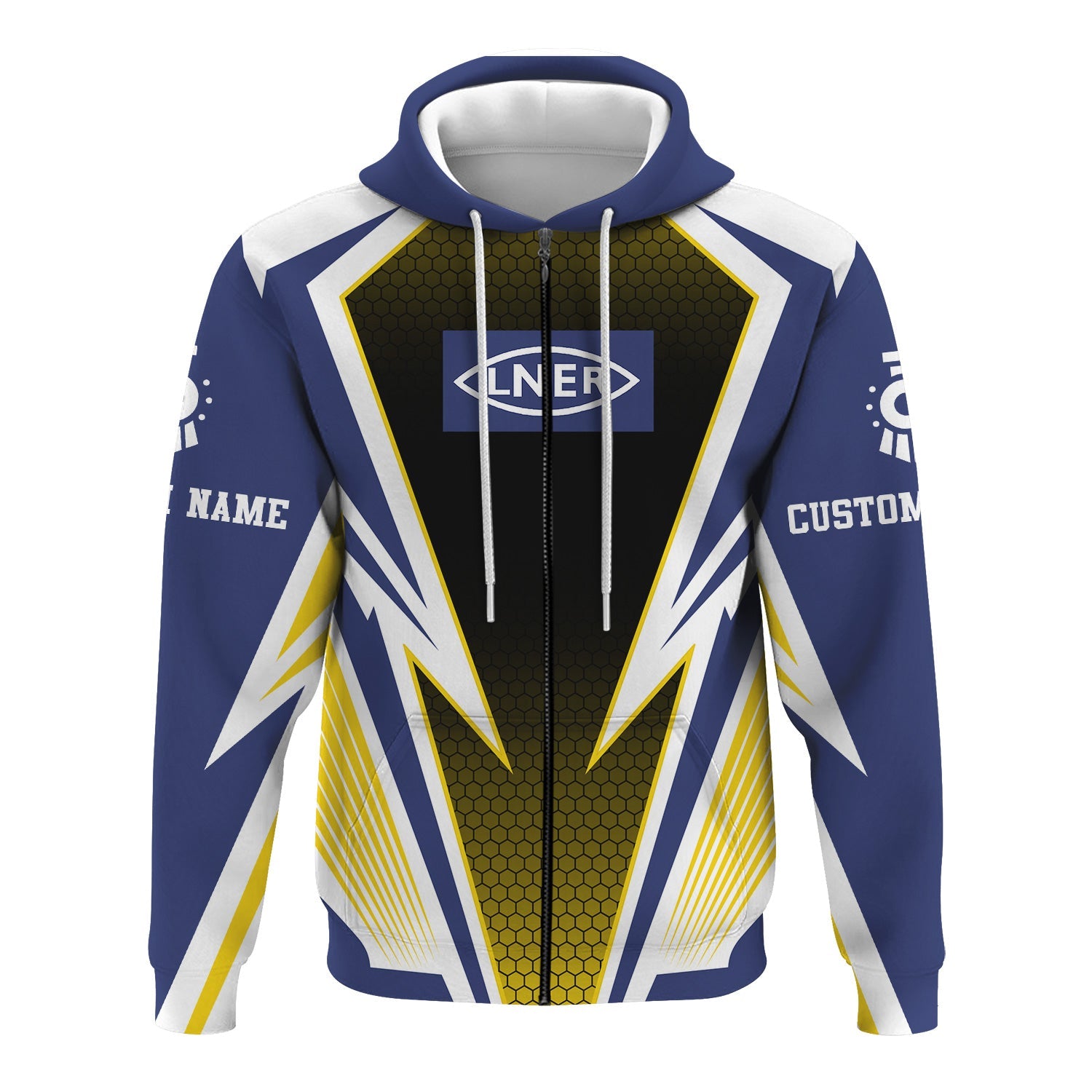 Railspirit Personalized London and North Eastern Railway Hoodie Lightning Graphic Style Zip Up Hoodie Gift Idea For Train Lover