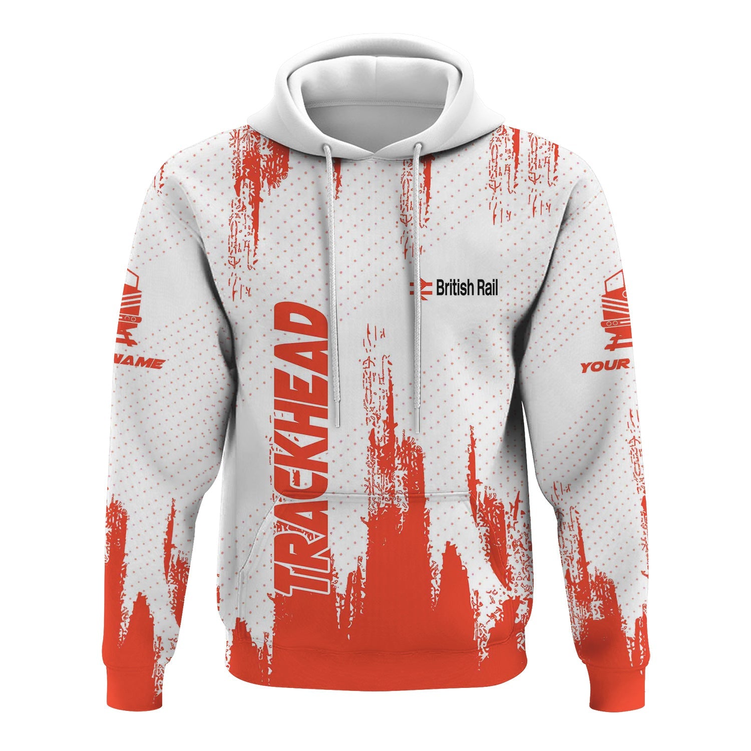 Railspirit Personalized British Railway Hoodie Paint Impact Design Train Zip Up Hoodie for Trackhead