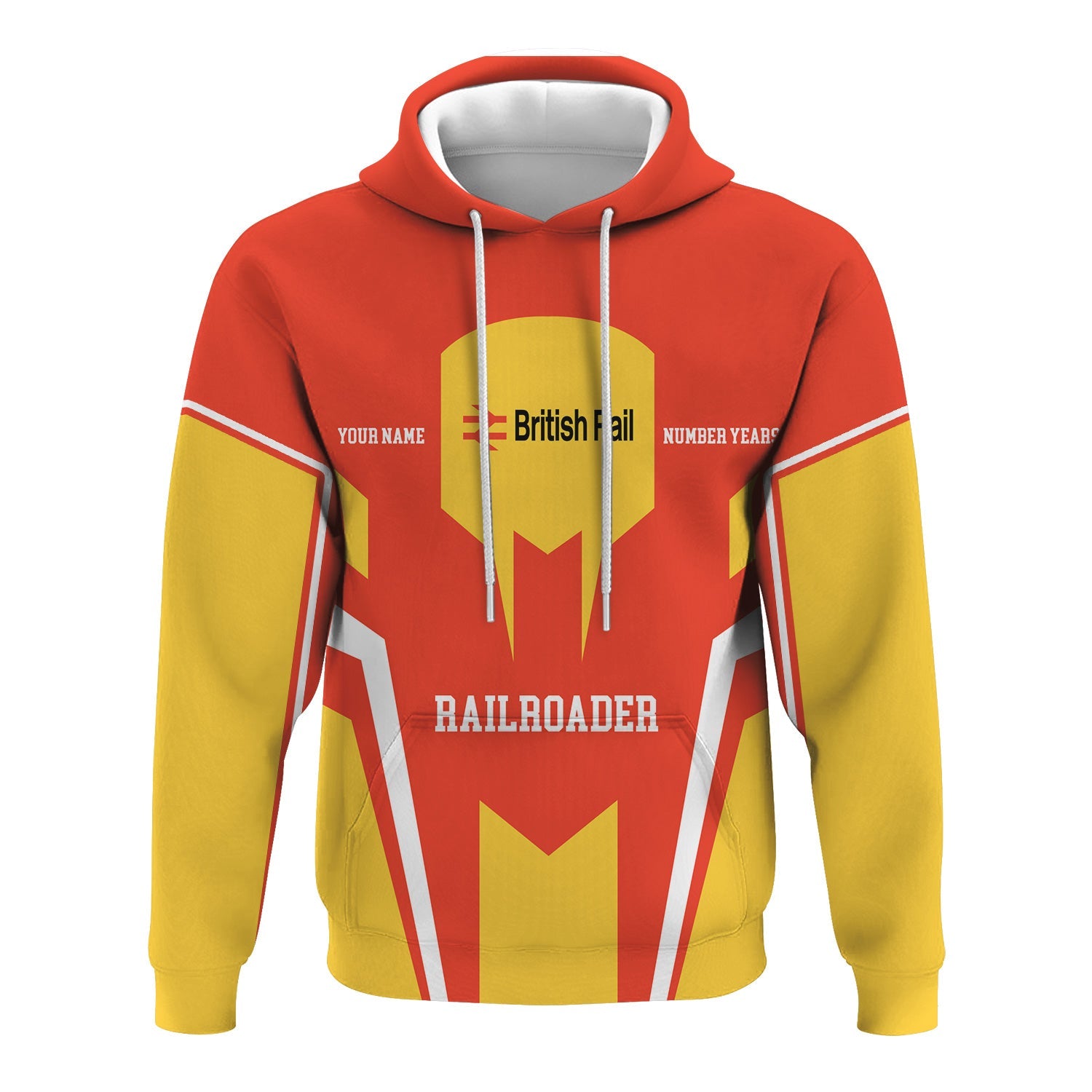 Railspirit Personalized British Railway Hoodie Custom Year Railroader Zip Up Hoodie Gift Idea For Train Lover