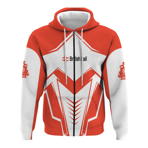 Railspirit Personalized British Railway Hoodie Railway Trainspotter Style Zip Up Hoodie Gift Idea For Foamers