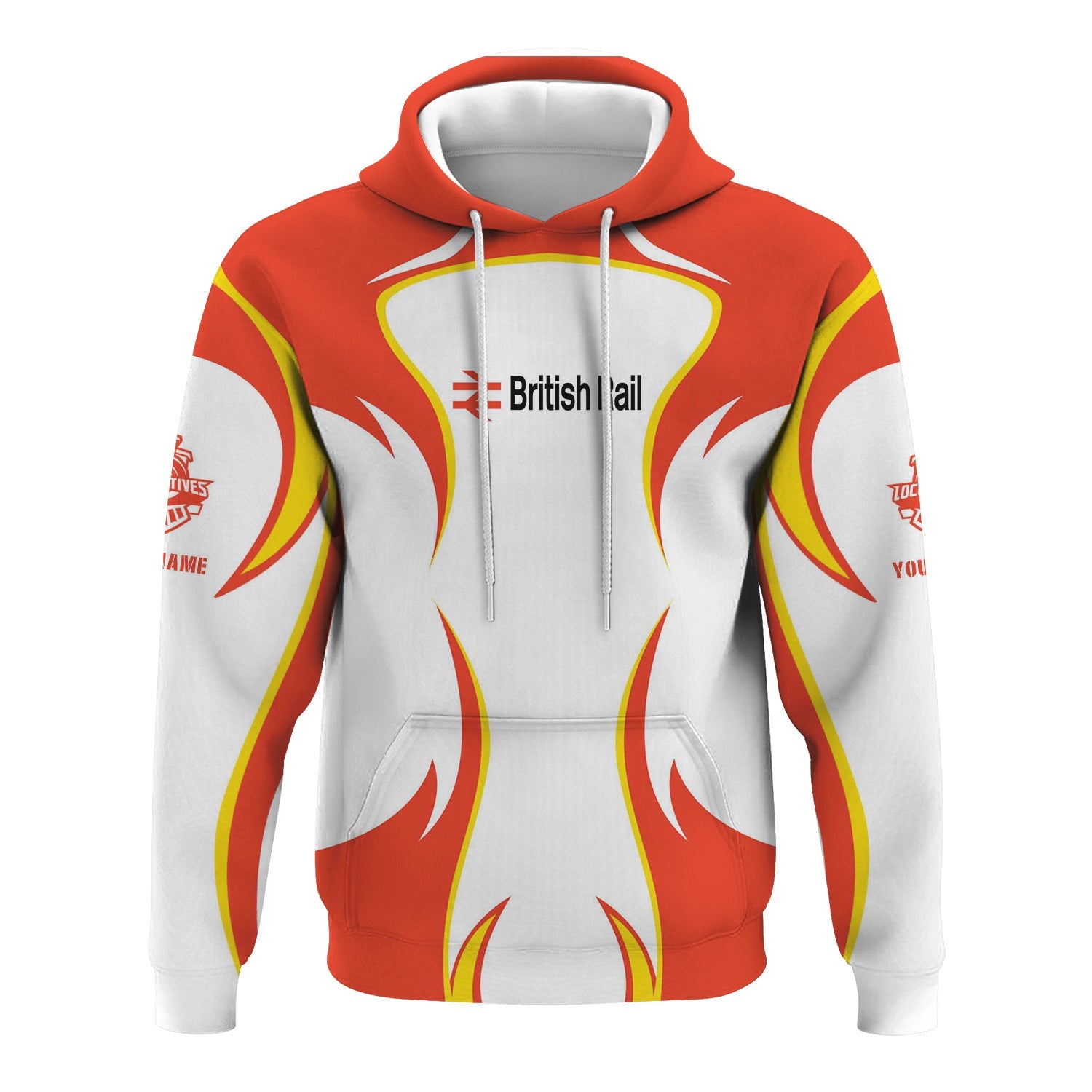 Railspirit Personalized British Railway Hoodie Distinctive Flame Style Zip Up Hoodie For Steam Engine Addict