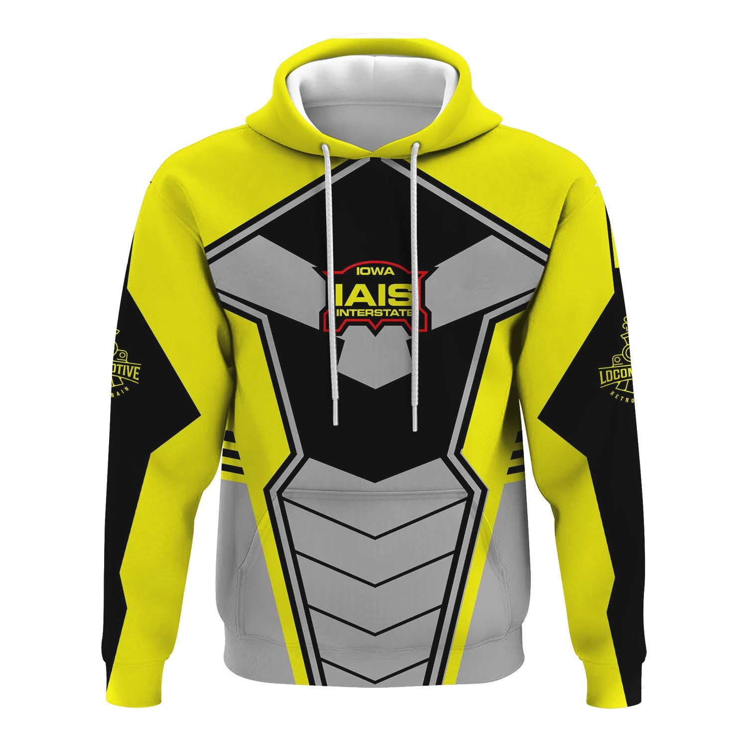 Railspirit Personalized Iowa Interstate Railroad Hoodie Engine-Inspired Style IAIS Train Zip Up Hoodie for Railroad Fanatic