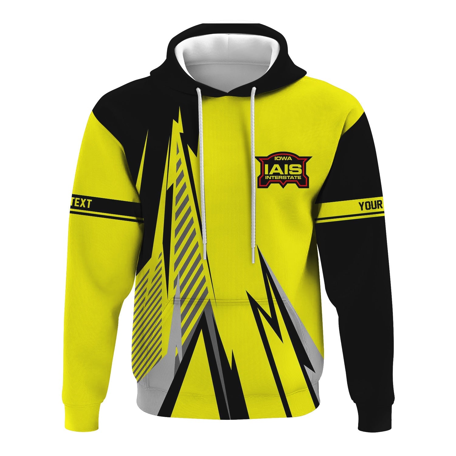 Railspirit Personalized Iowa Interstate Railroad Hoodie Lightning-Inspired Railway Style IAIS Zip Up Hoodie For Train Lovers