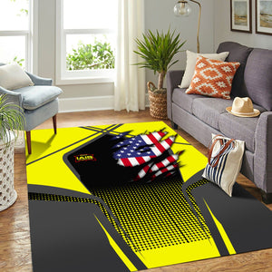 Railspirit Personalized Iowa Interstate Railroad Area Rug American Eagle Vintage Train IAIS Rug