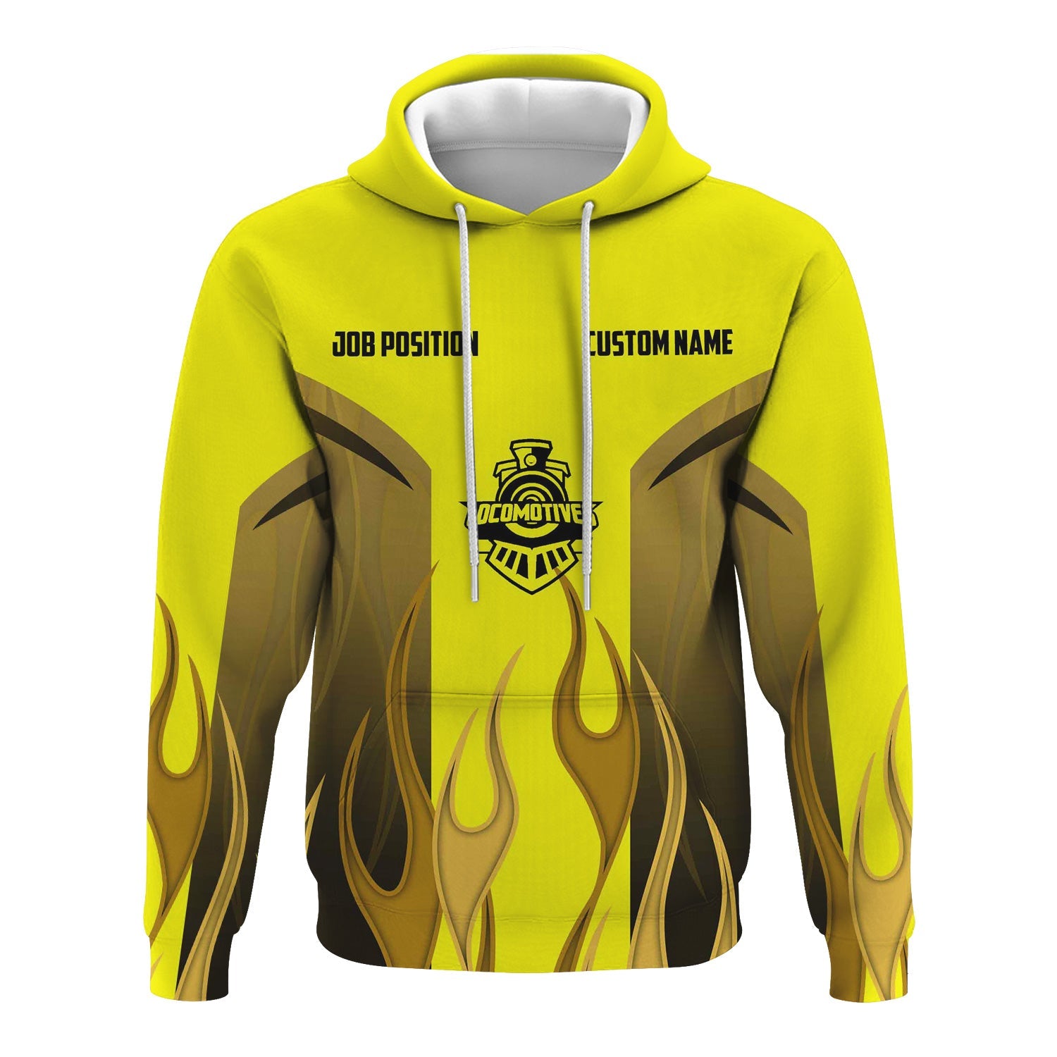 Railspirit Custom Name and Job Title Iowa Interstate Railroad Hoodie Flame Graphic IAIS Train Zip Up Hoodie