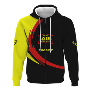 Railspirit Personalized Iowa Interstate Railroad Hoodie Unique Graphic Style IAIS Zip Up Hoodie For Train Enthusiasts