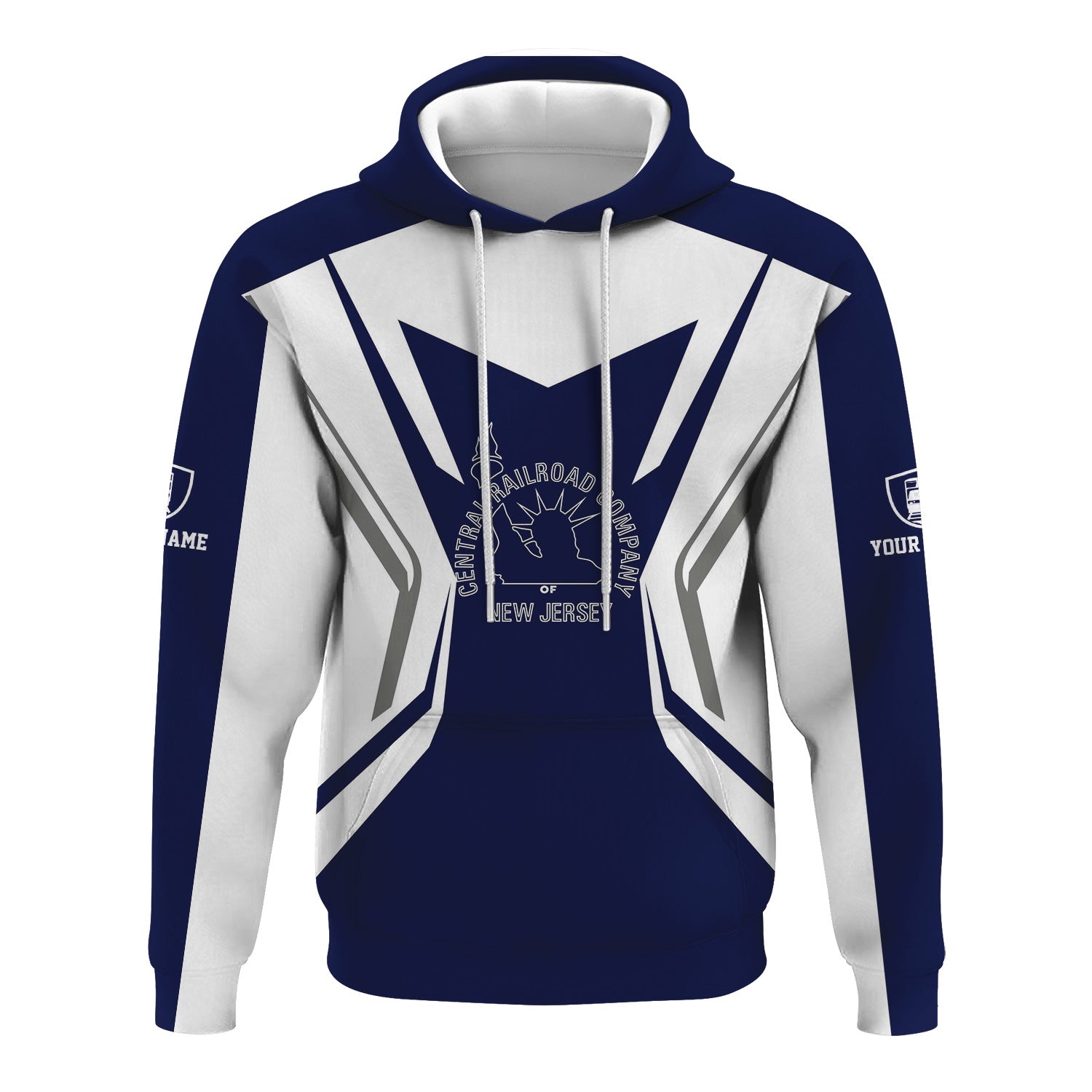 Railspirit Personalized Jersey Central Railroad Hoodie Unique Style with Custom Job CNJ Train Zip Up Hoodie