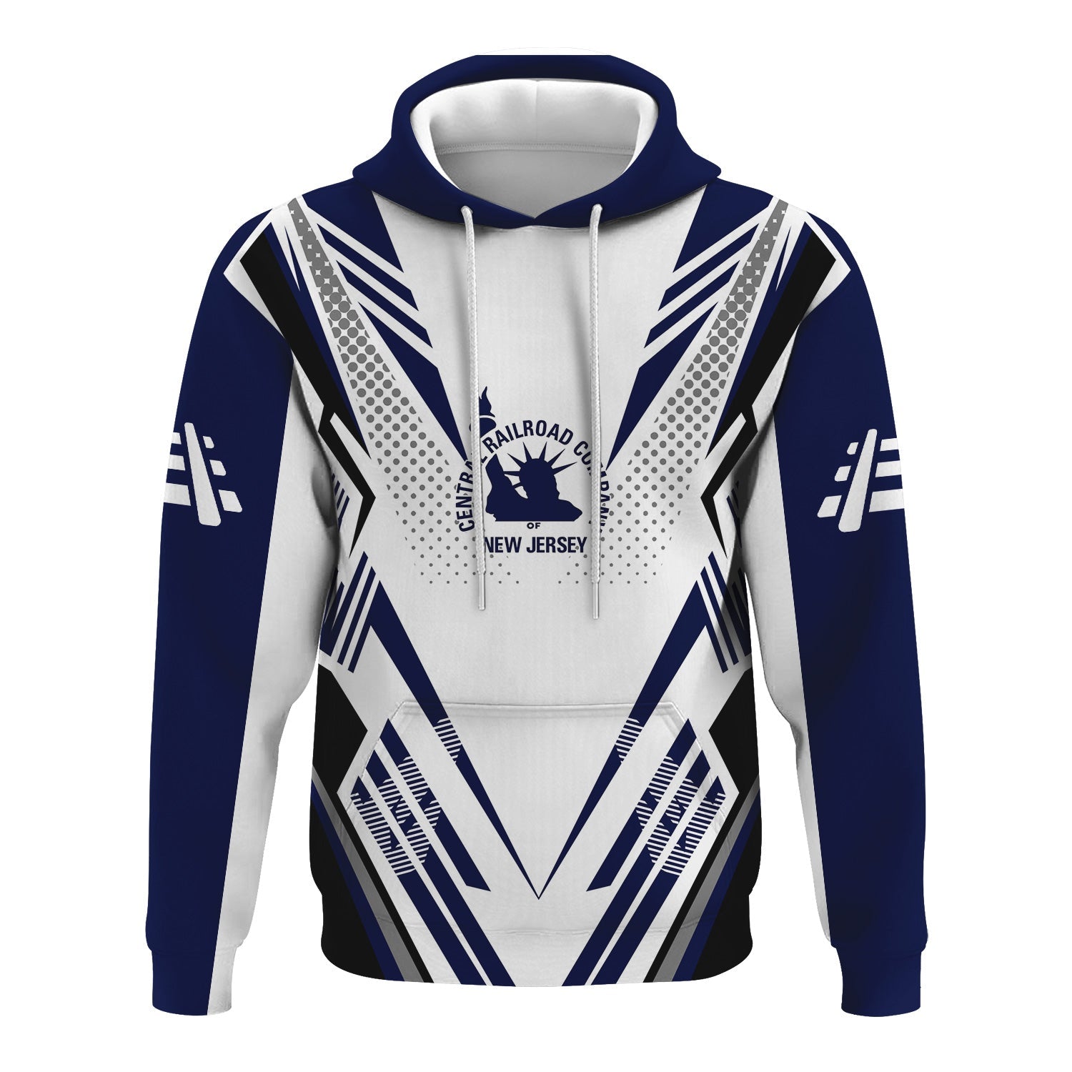 Railspirit Personalized Jersey Central Railroad Hoodie Railroad Tribute Design CNJ Train Zip Up Hoodie for Train Lovers