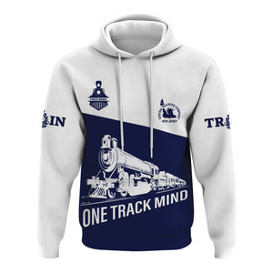 Railspirit Custom Name CNJ Jersey Central Railroad Hoodie One Track Mind Printed Zip Hoodie