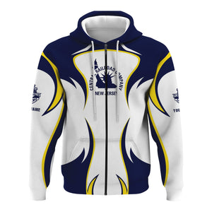 Railspirit Personalized Jersey Central Railroad Hoodie Distinctive Flame Style CNJ Zip Up Hoodie For Steam Engine Addict