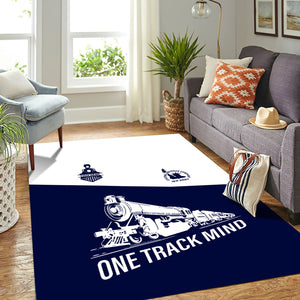 Railspirit Personalized Jersey Central Railroad Area Rug One Track Mind Train Rug Gift Idea For Train Lover