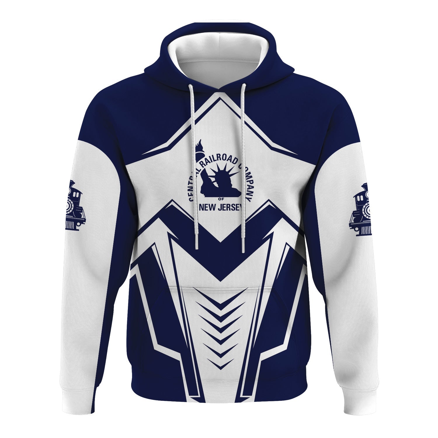 Railspirit Personalized CNJ Jersey Central Railroad Hoodie Railway Trainspotter Style Zip Up Hoodie Gift Idea For Foamers