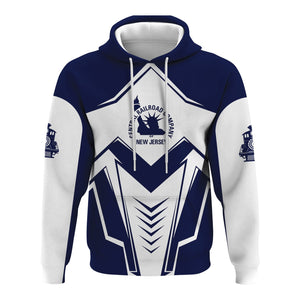 Railspirit Personalized CNJ Jersey Central Railroad Hoodie Railway Trainspotter Style Zip Up Hoodie Gift Idea For Foamers