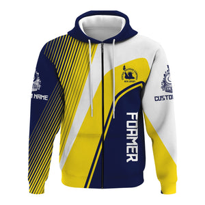 Railspirit Personalized Jersey Central Railroad Hoodie Vibrant Striking Style CNJ Zip Up Hoodie For Rail Enthusiasts