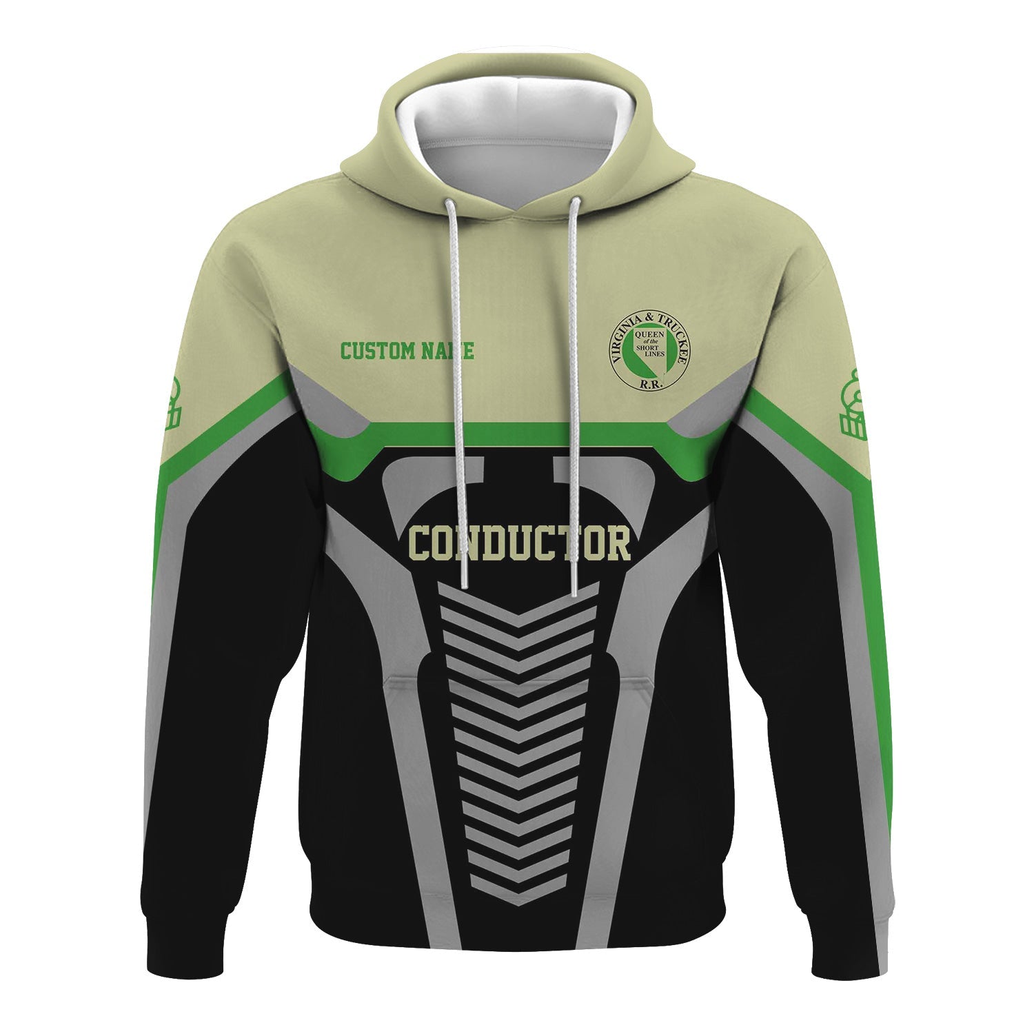 Railspirit Personalized Virginia & Truckee Railroad Hoodie Track-Inspired with Custom Job Position Train Zip Up Hoodie