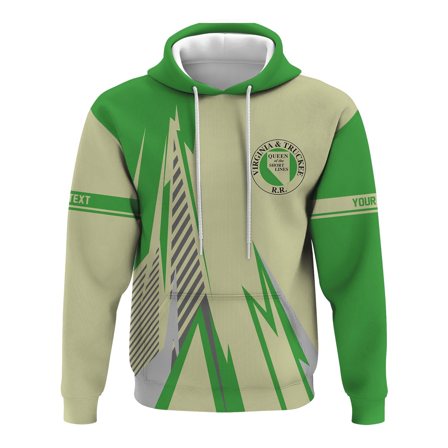 Railspirit Personalized Virginia & Truckee Railroad Hoodie Lightning-Inspired Railway Style Zip Up Hoodie For Train Lovers