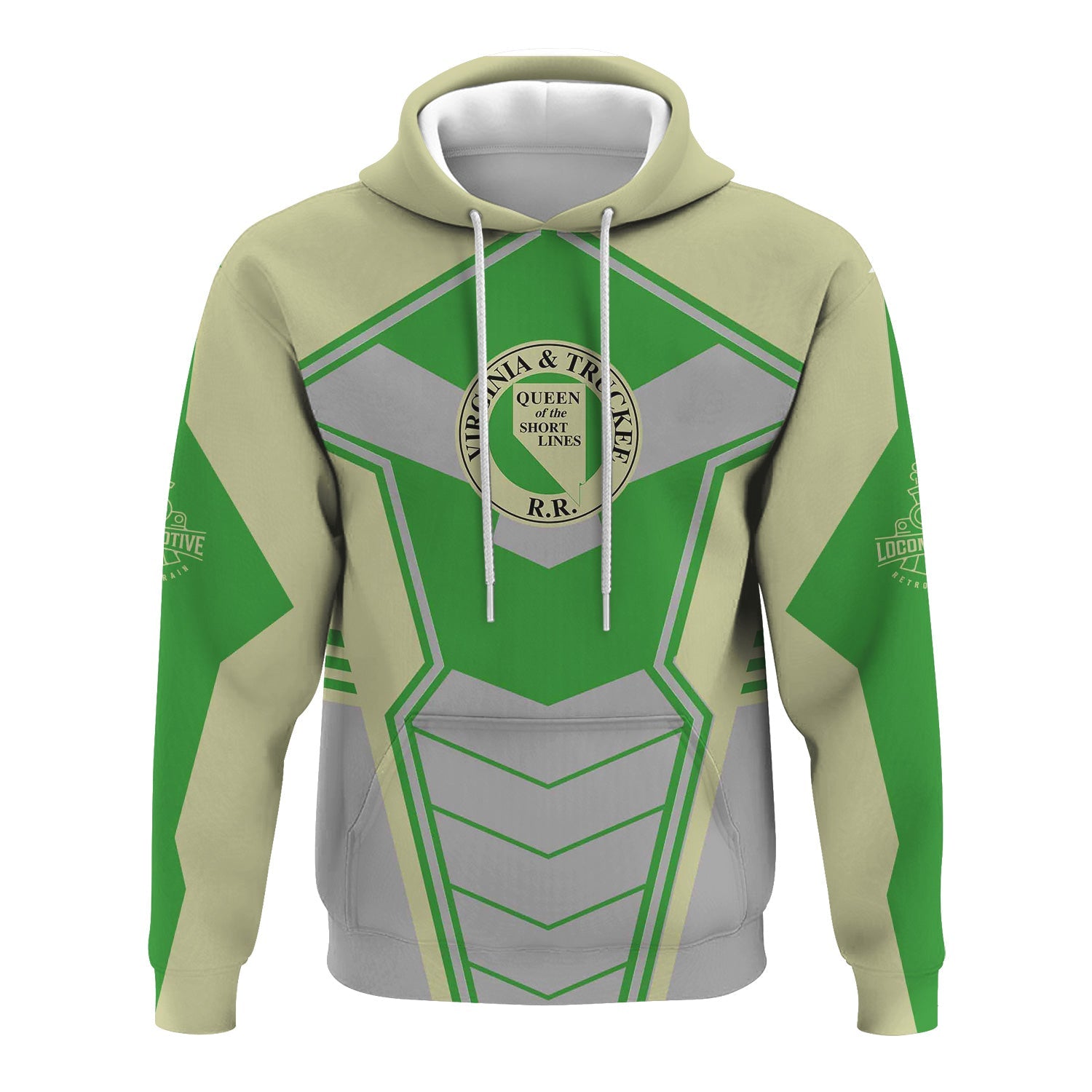 Railspirit Personalized Virginia & Truckee Railroad Hoodie Engine-Inspired Style Train Zip Up Hoodie for Railroad Fanatic