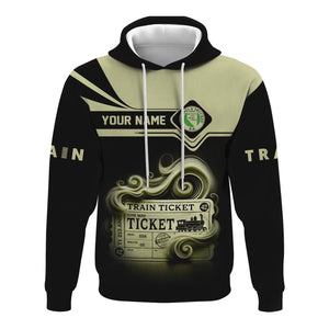 Railspirit Custom Name Virginia & Truckee Railroad Hoodie American Train Ticket Printed Zip Hoodie