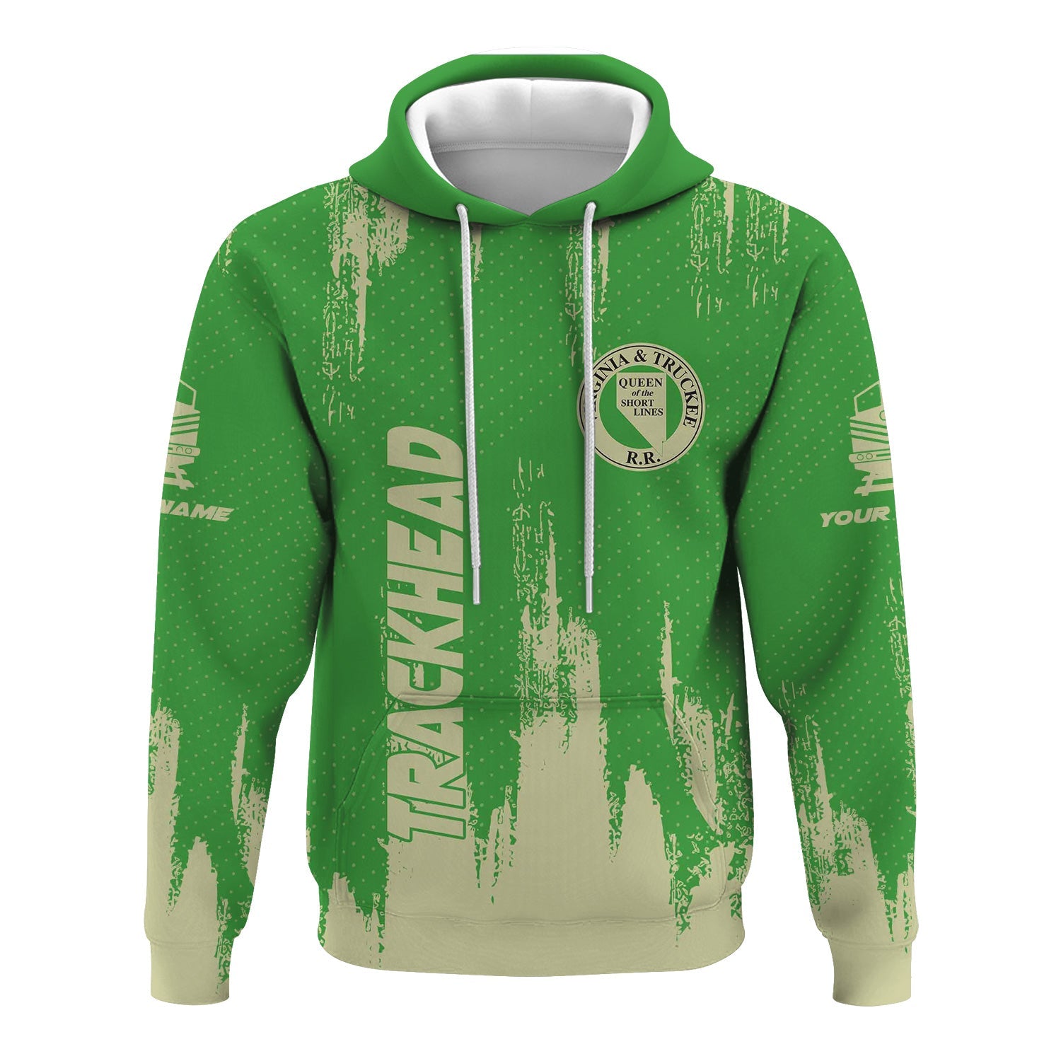 Railspirit Personalized Virginia & Truckee Railroad Hoodie Paint Impact Design Train Zip Up Hoodie for Trackhead