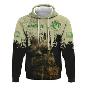 Railspirit Personalized Virginia & Truckee Railroad Hoodie Vintage Train Art Style Zip Up Hoodie For Locomotive Fans