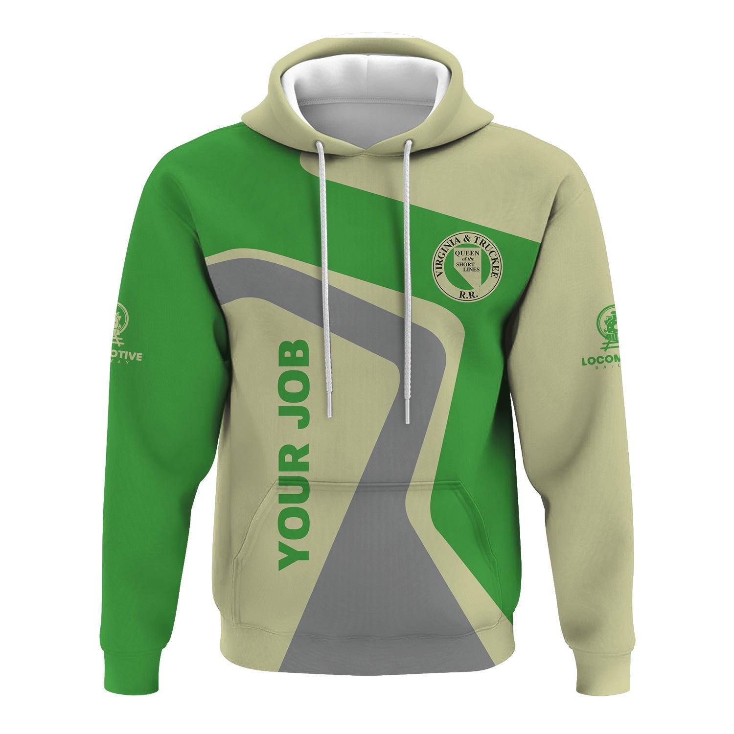 Railspirit Personalized Virginia & Truckee Railroad Hoodie Unique Design with Custom Job Position Train Zip Up Hoodie