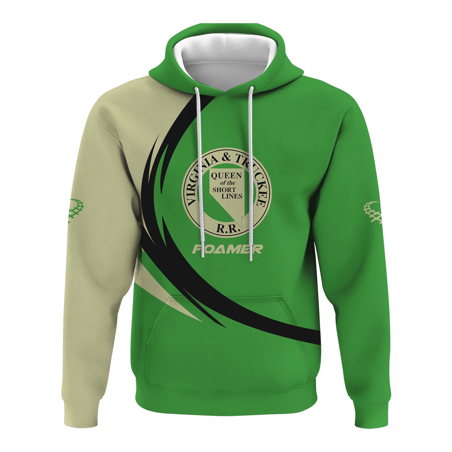Railspirit Personalized Virginia & Truckee Railroad Hoodie Unique Graphic Style Zip Up Hoodie For Train Enthusiasts