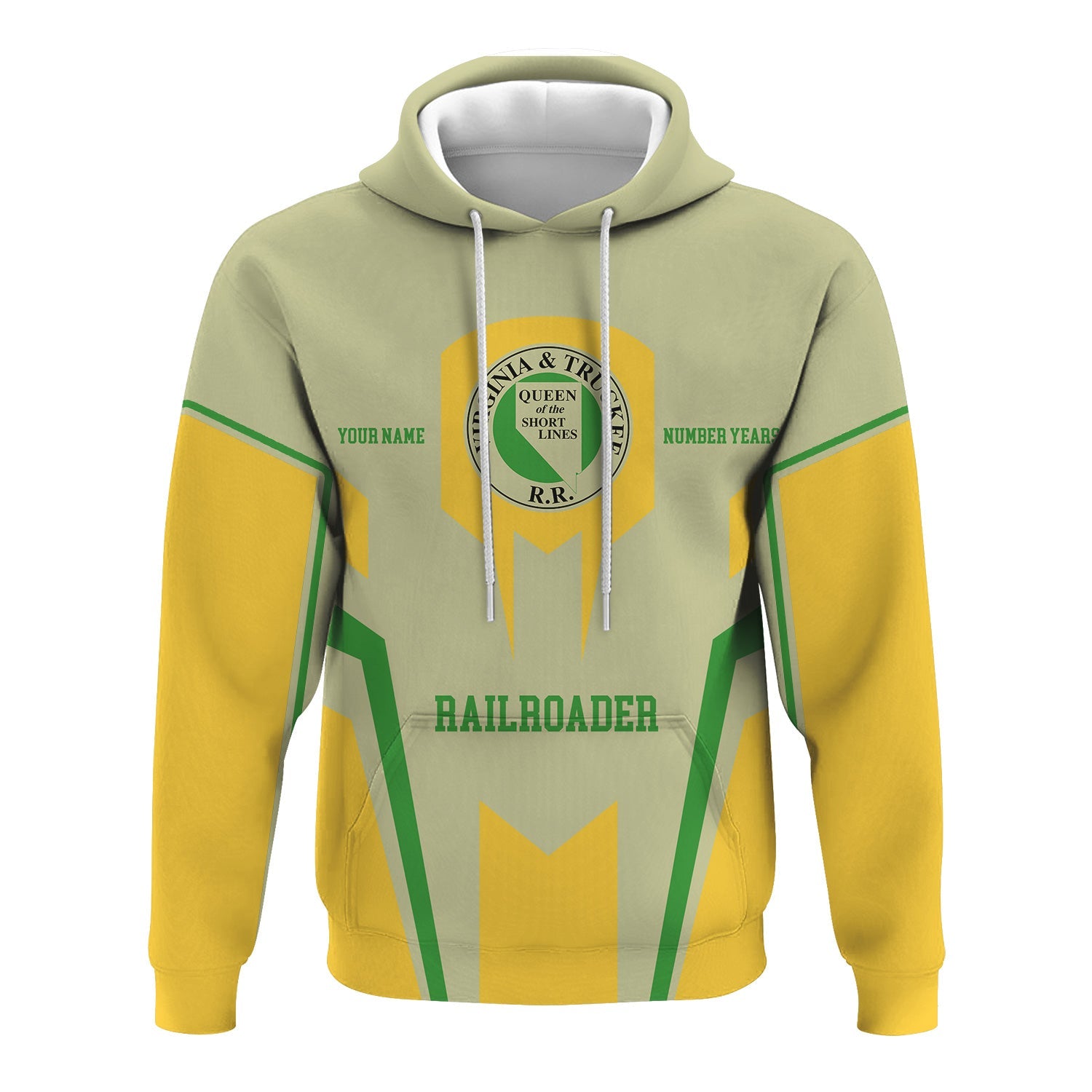 Railspirit Personalized Virginia & Truckee Railroad Hoodie Custom Year Railroader Zip Up Hoodie Gift Idea For Train Lover