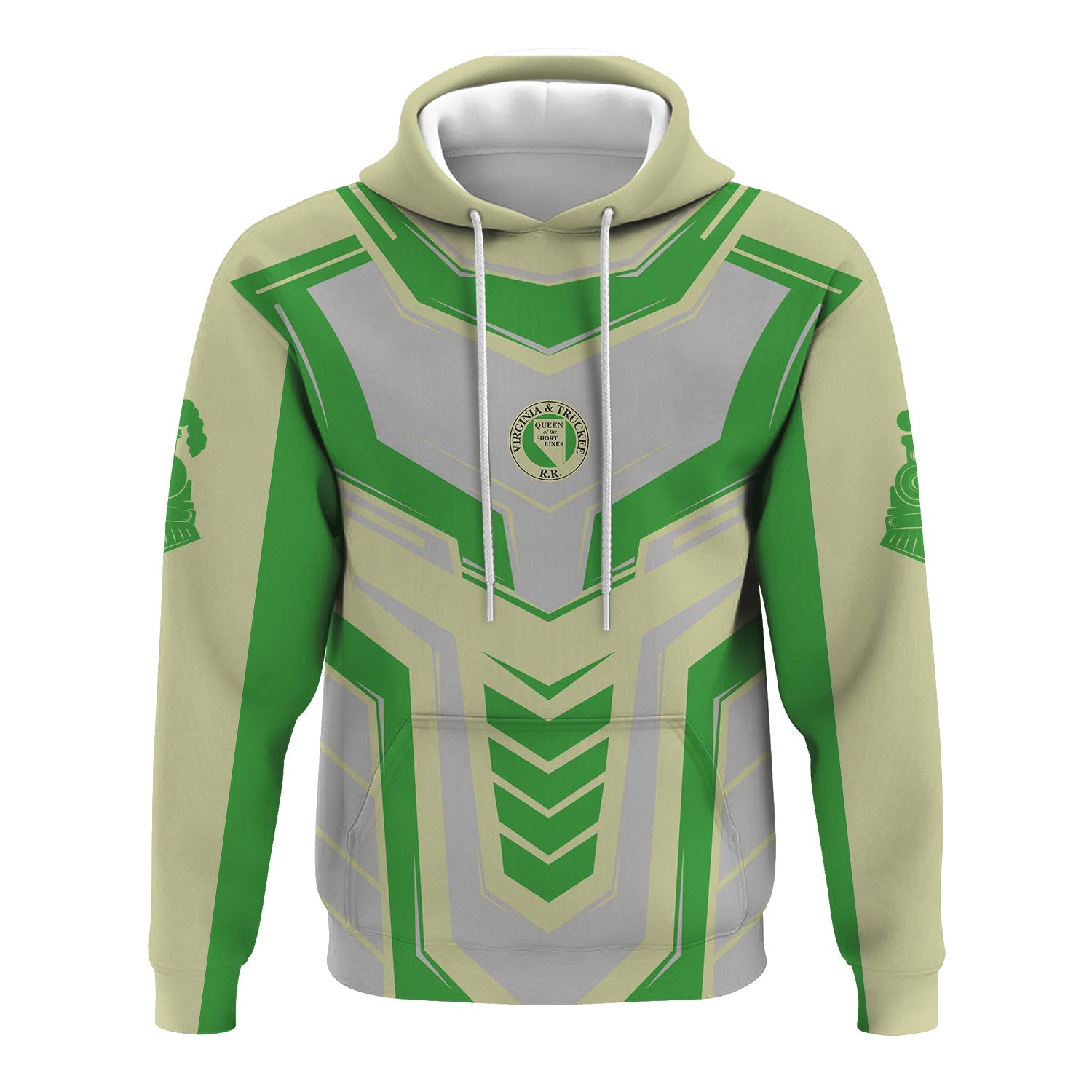 Railspirit Personalized Virginia & Truckee Railroad Hoodie Armor-Inspired Design Train Zip Up Hoodie All Over Print