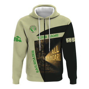 Railspirit Personalized Virginia & Truckee Railroad Hoodie All Aboard Steam Train Movie Projector Style Zip Up Hoodie