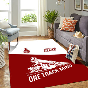 Railspirit Personalized Soo Line Railroad Area Rug One Track Mind Train Rug Gift Idea For Train Lover