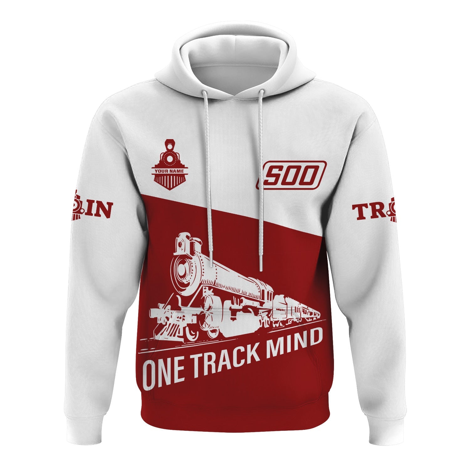 Railspirit Custom Name Soo Line Railroad Hoodie One Track Mind Printed Zip Hoodie
