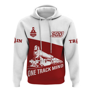 Railspirit Custom Name Soo Line Railroad Hoodie One Track Mind Printed Zip Hoodie