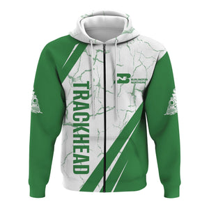 Railspirit Personalized Burlington Northern Railroad Hoodie Crackle Texture Style Train Zip Up Hoodie For Trackhead