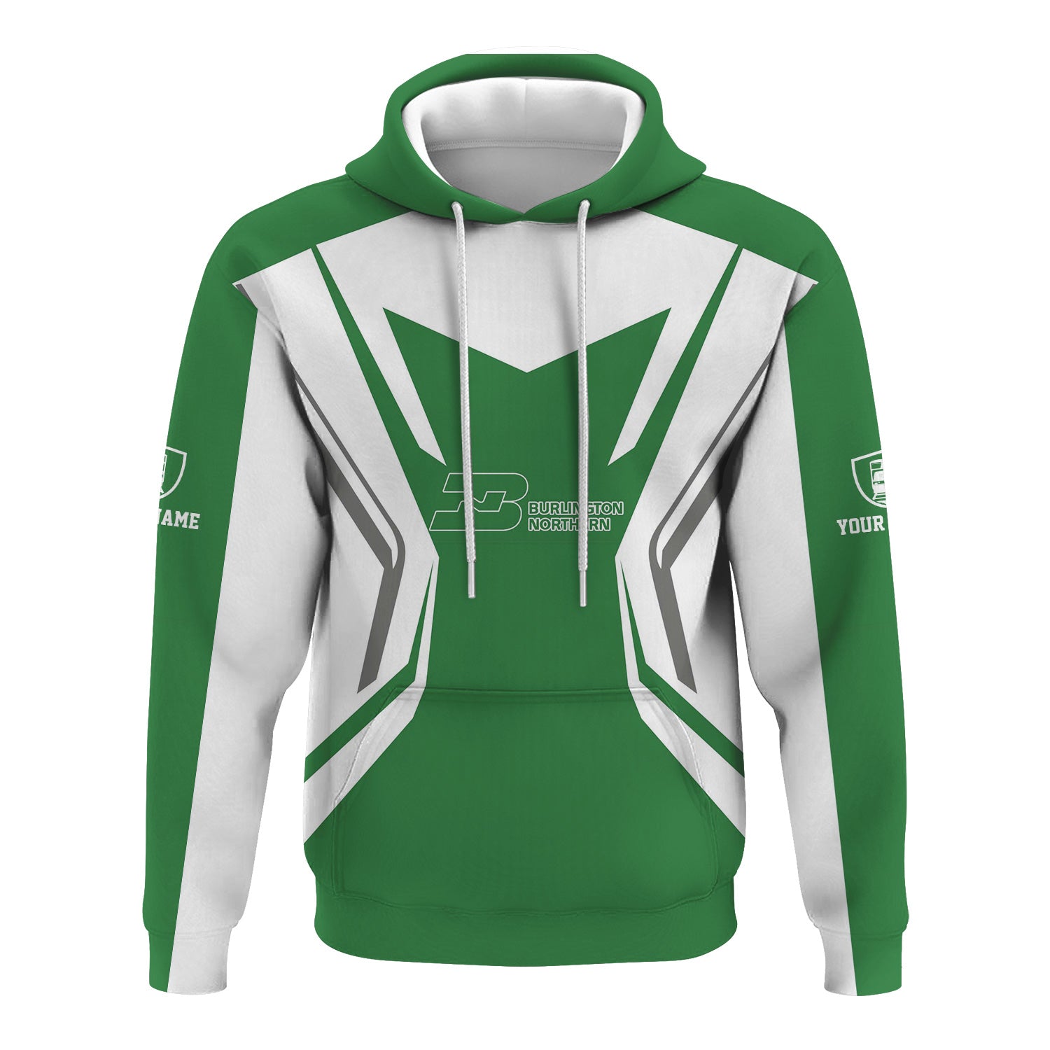 Railspirit Personalized Burlington Northern Railroad Hoodie Unique Style with Custom Job Train Zip Up Hoodie