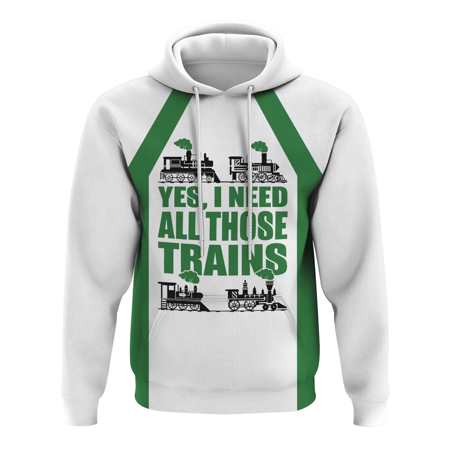 Railspirit Custom Name Burlington Northern Railroad Hoodie Yes I Need All Those Train Printed Zip Hoodie