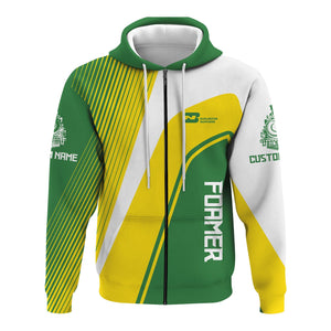 Railspirit Personalized Burlington Northern Railroad Hoodie Vibrant Striking Style Zip Up Hoodie For Rail Enthusiasts