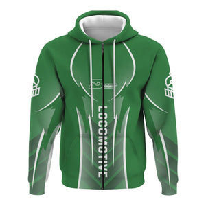 Railspirit Personalized Burlington Northern Railroad Hoodie Striking Line Style Train Zip Up Hoodie For Locomotive Lovers