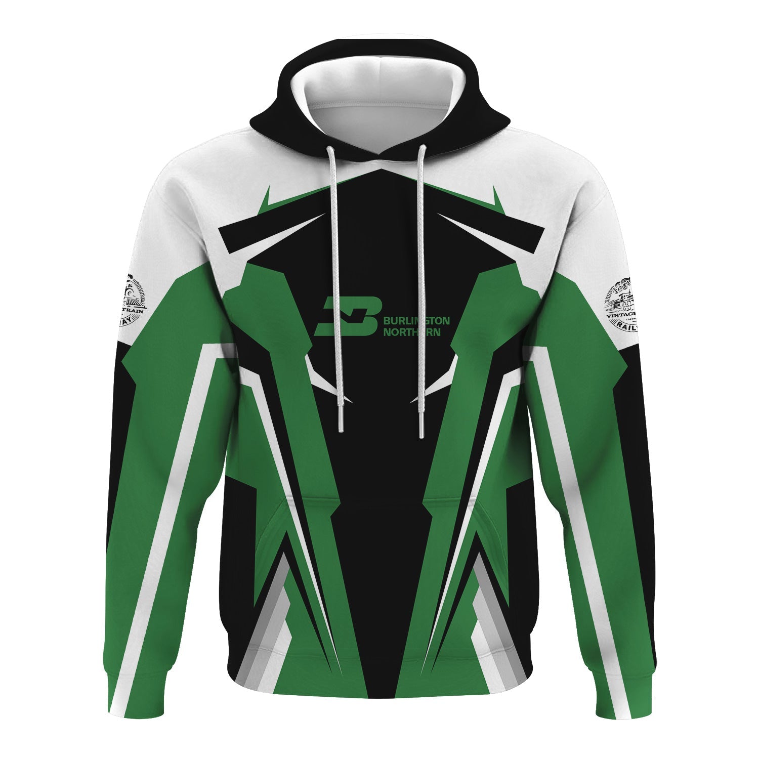 Railspirit Personalized Burlington Northern Railroad Hoodie Strong Line Style Train Hoodie Gift Idea For Train Lover