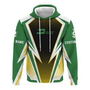 Railspirit Personalized Burlington Northern Railroad Hoodie Lightning Graphic Style Zip Up Hoodie Gift Idea For Train Lover