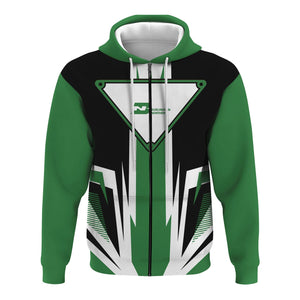 Railspirit Burlington Northern Railroad Hoodie Bold Graphic Style All Over Printed Zip Up Hoodie