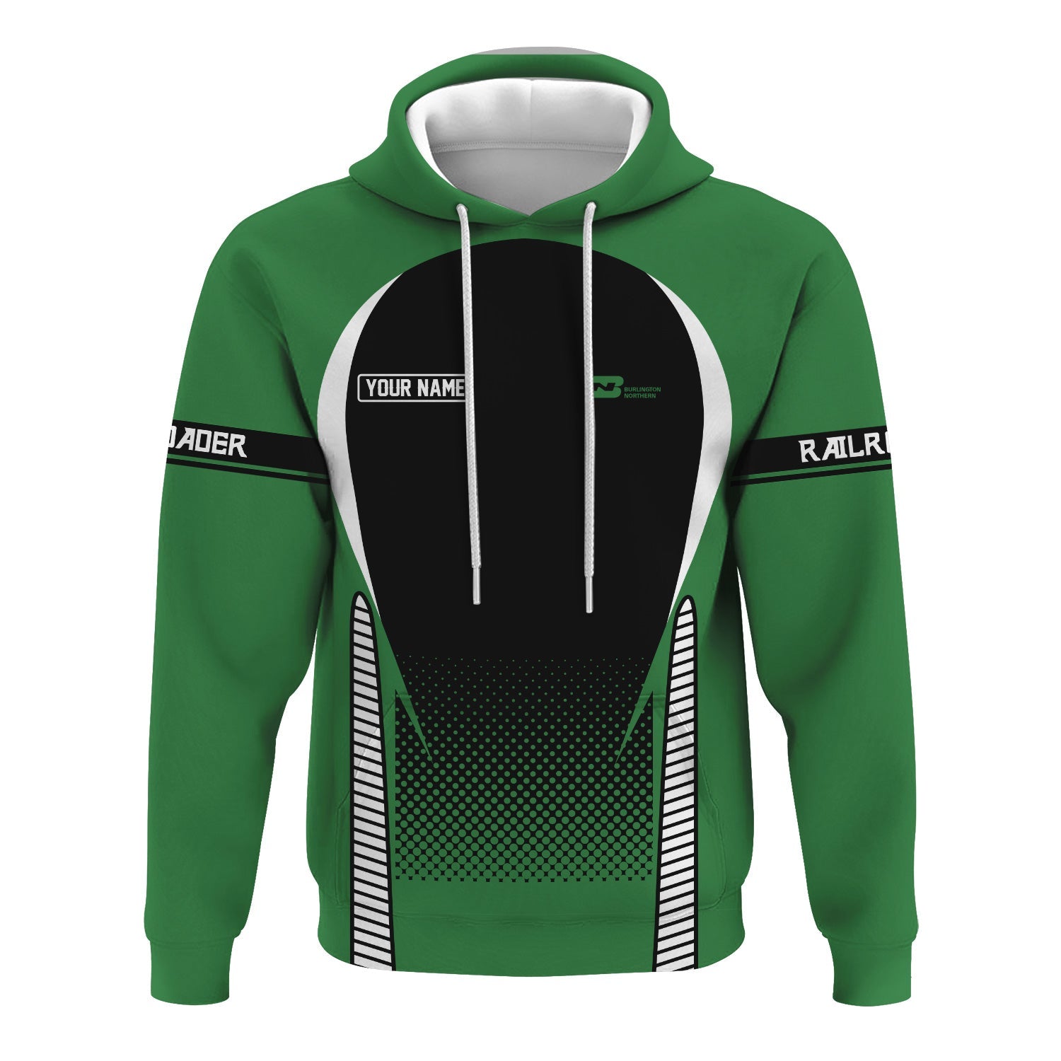 Railspirit Personalized Burlington Northern Railroad Hoodie Stress Is Caused By Not Having Enough Trains  Zip Up Hoodie