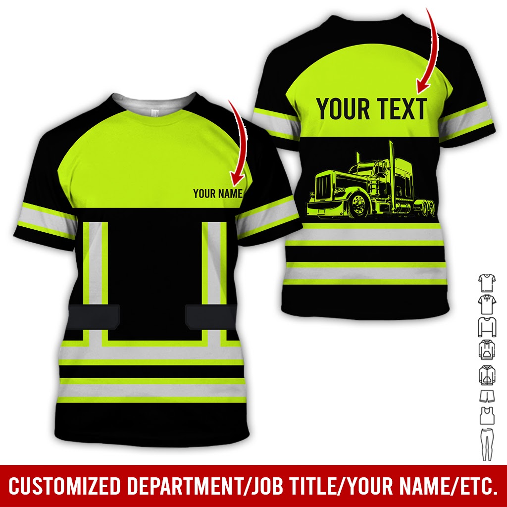 Custom Name Proud Trucker Uniform, Personalized Truck Driver Shirt, 3D Printed Graphics