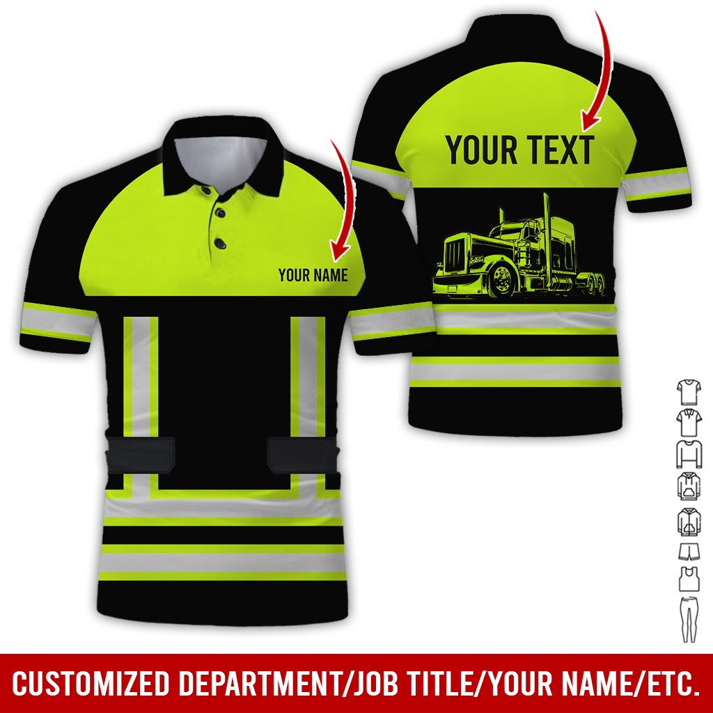 Custom Name Proud Trucker Uniform, Personalized Truck Driver Shirt, 3D Printed Graphics