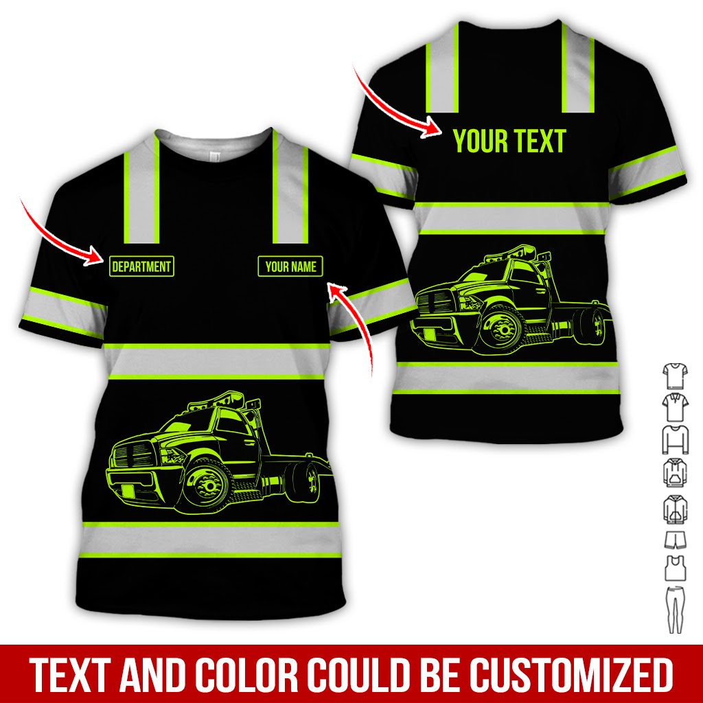 Customized Text Tow Truck Uniform Shirt, 3d Printed Trucker Shirt, Great Gift Idea For Men Who Love Drives